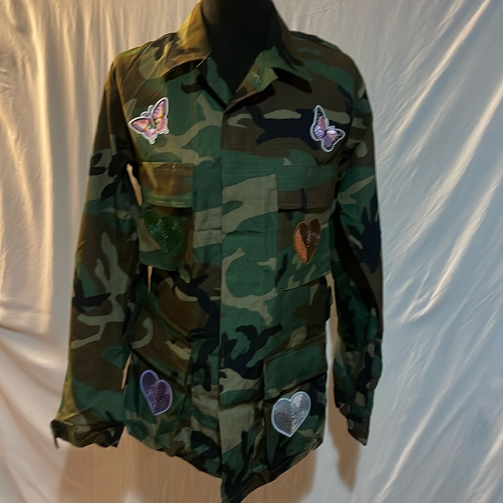 Army Print Patchwork Jacket - image 1